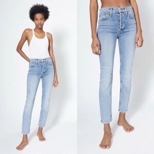 RE/DONE 90s High-Rise Ankle Crop Jeans – Classic Faded Blue